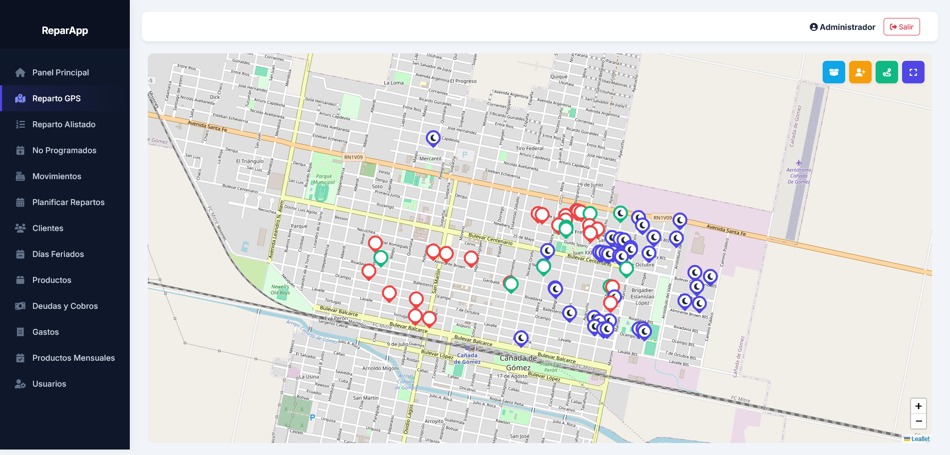 App Repartos PC - Reparto GPS & Mapa en Tiempo Real