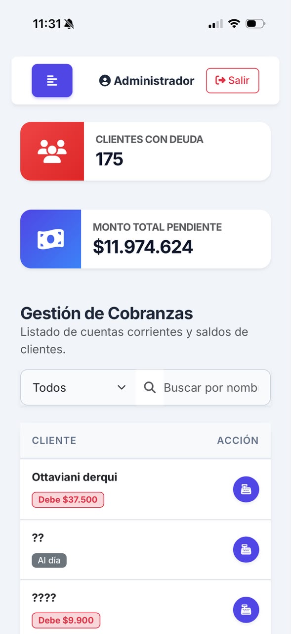 App Repartos Móvil - Cuentas Corrientes & Saldos