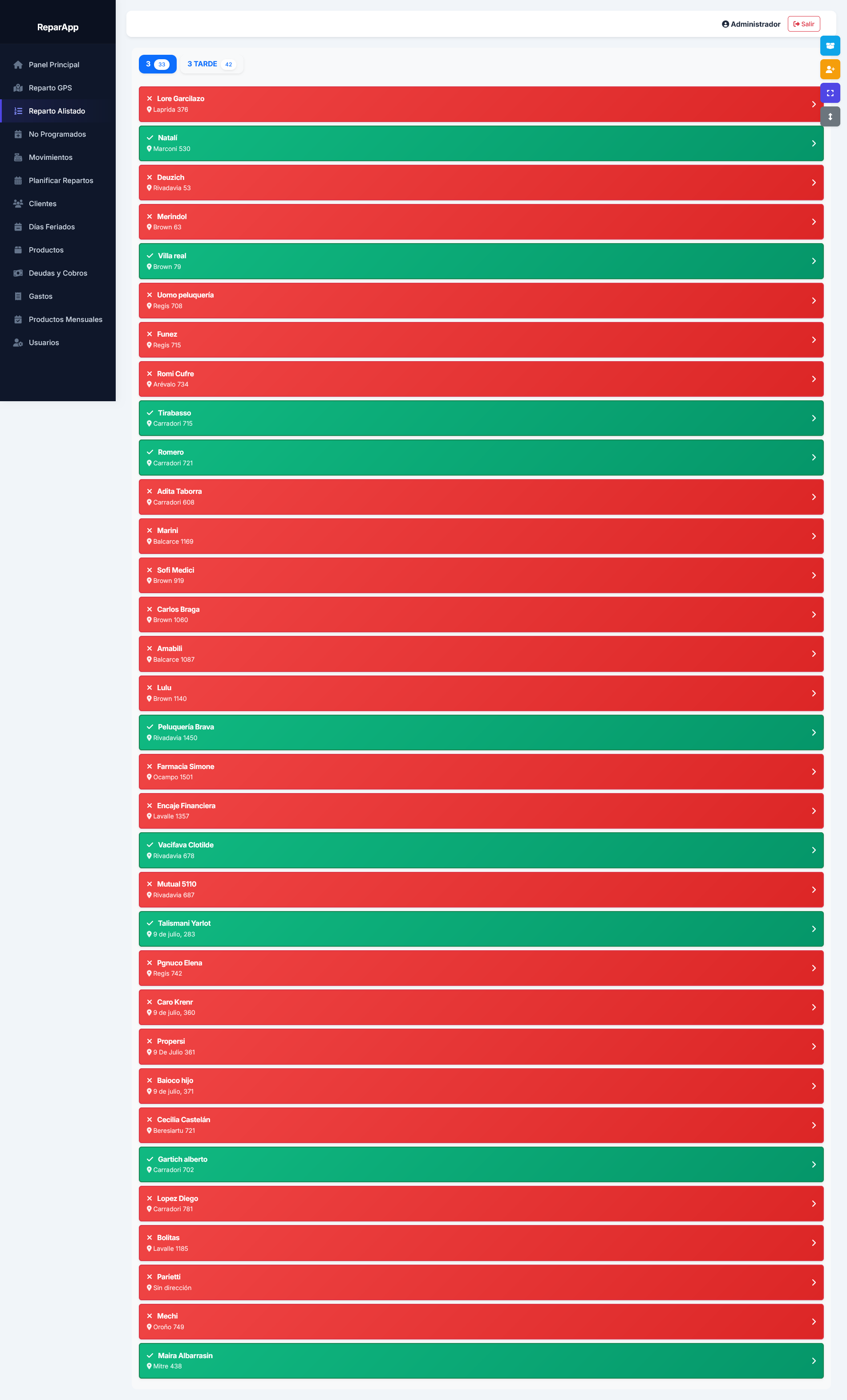 App Repartos PC - Reparto Alistado & Hoja de Ruta