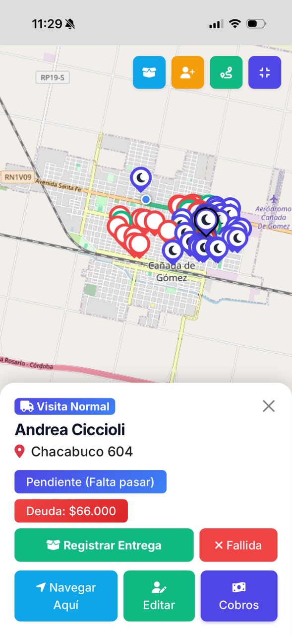 App Repartos Móvil - Navegación GPS de Reparto